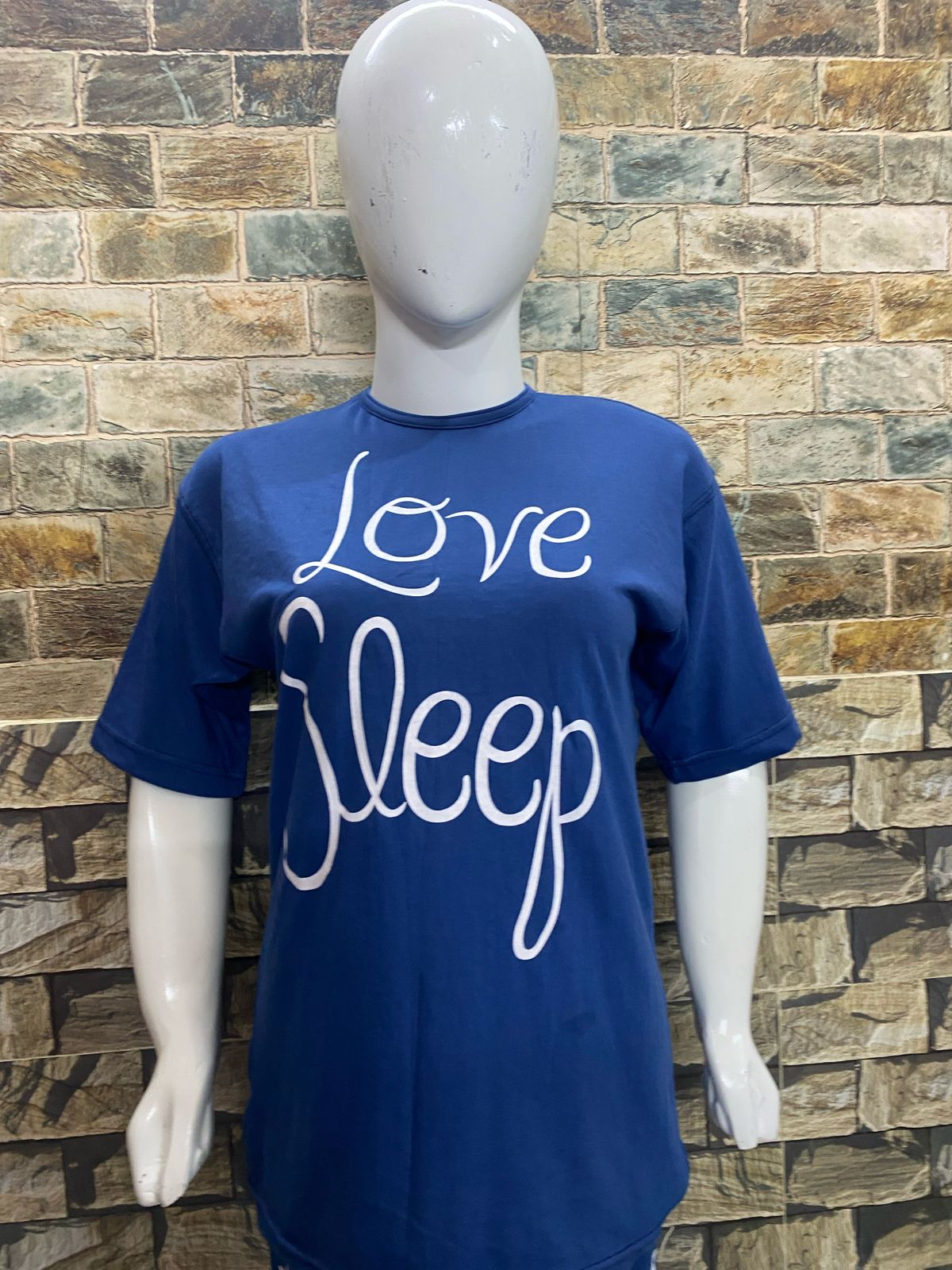 Blue Love Sleep Printed Night Suit