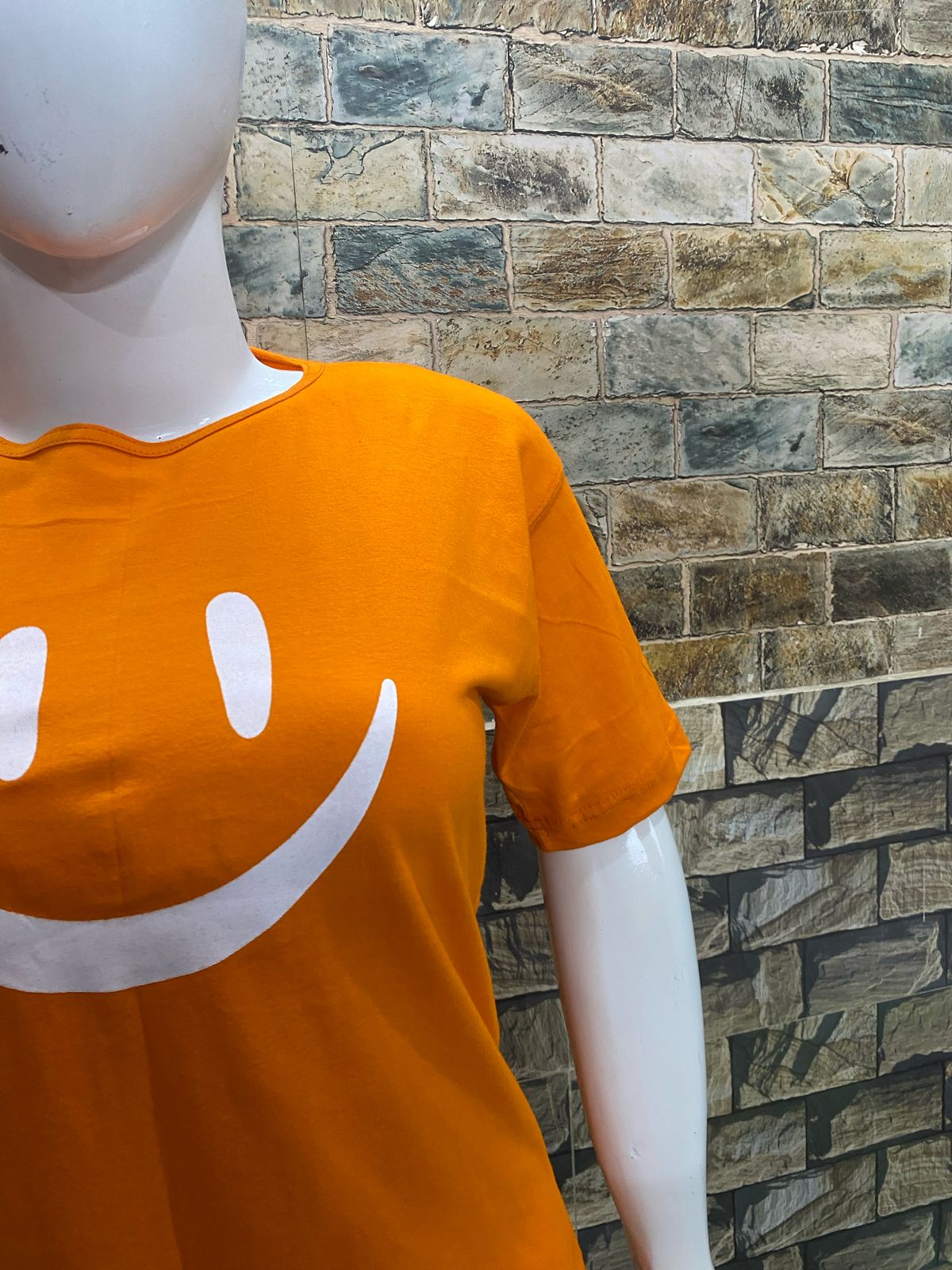 Mustard Smiley Printed Night Suit