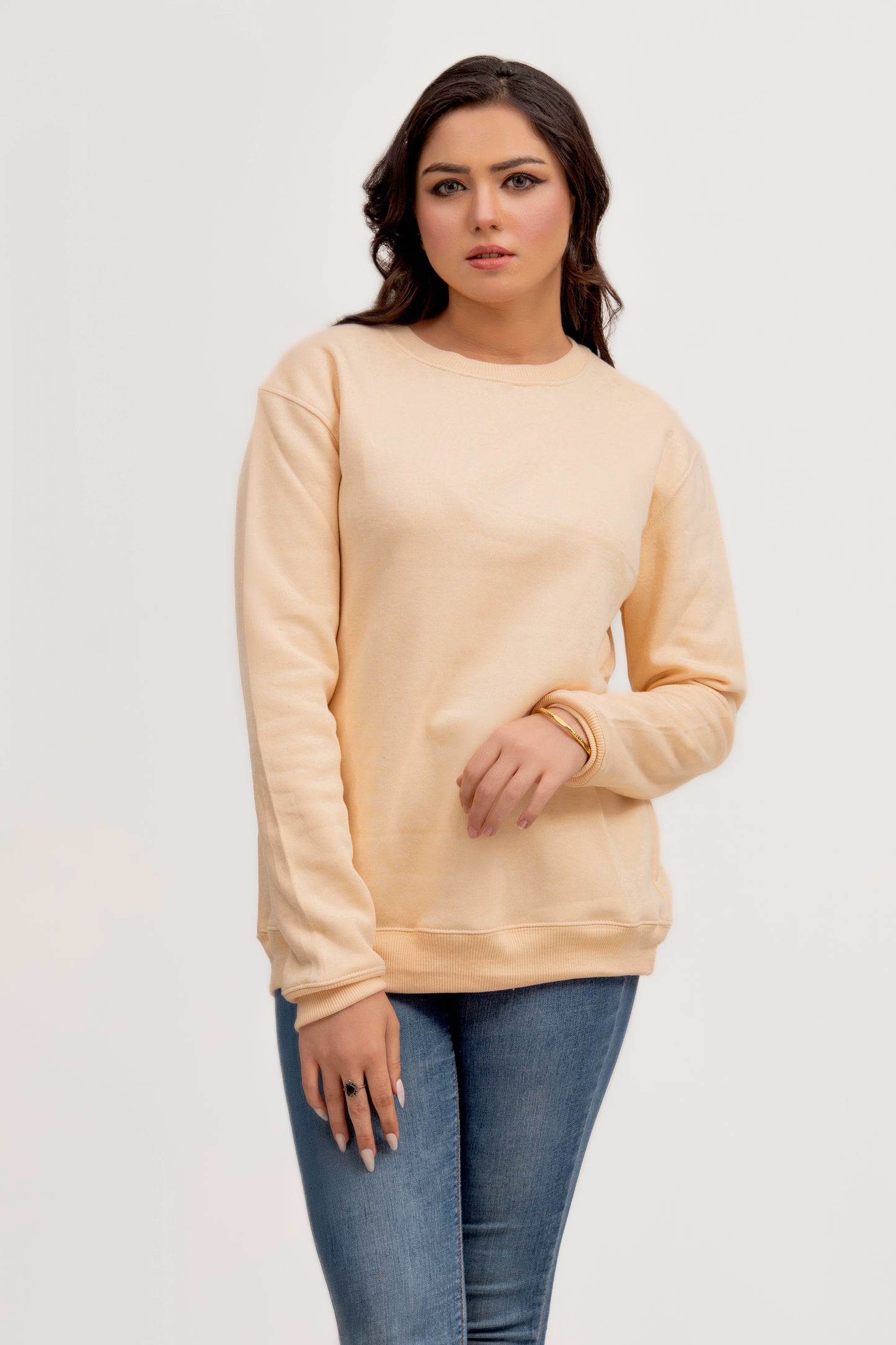Cream Fleece Sweatshirt