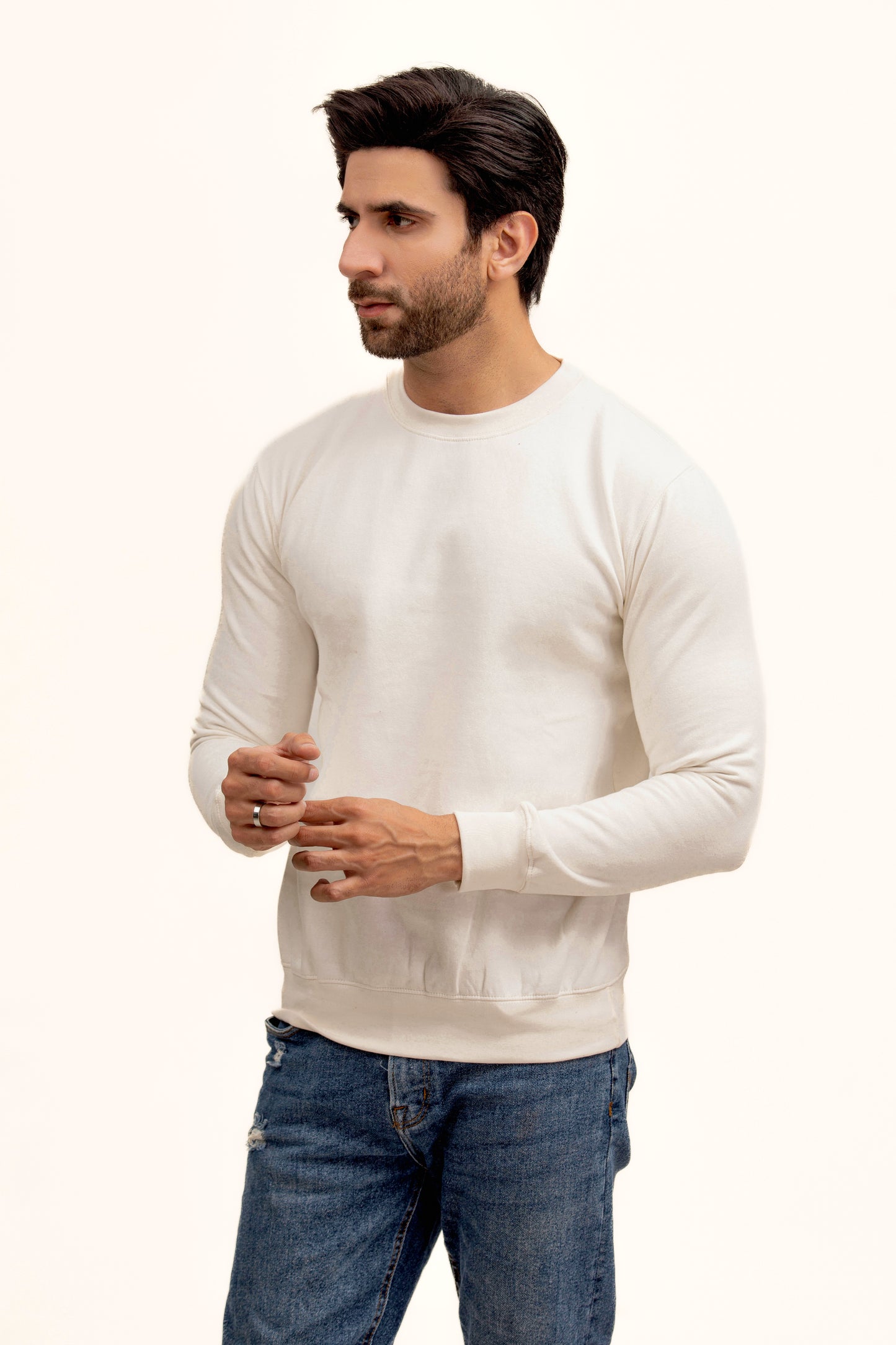 White Fleece Sweatshirt