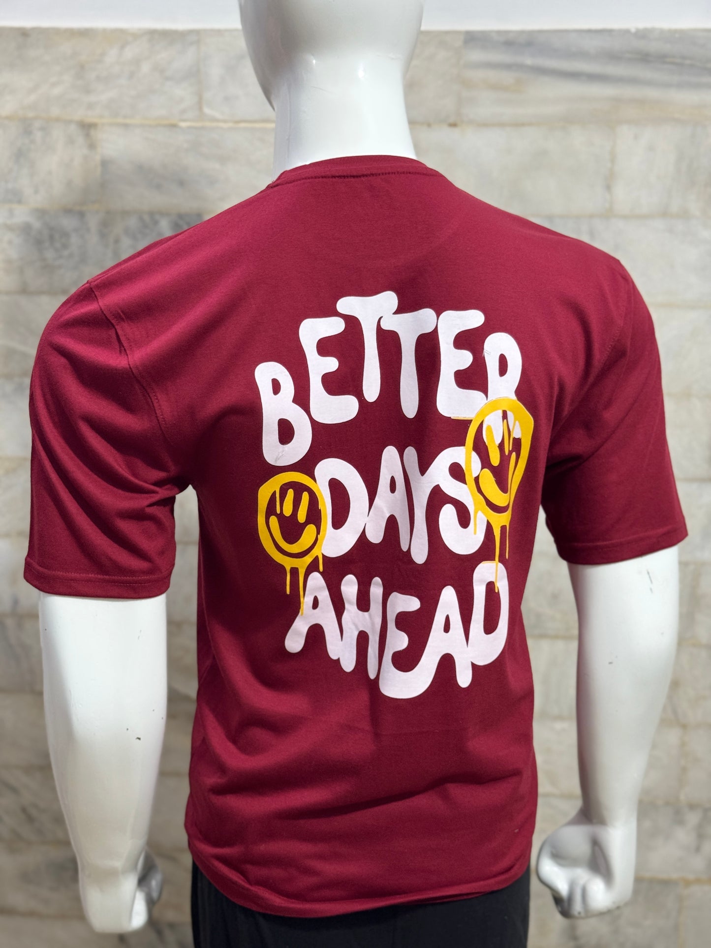 Maroon Printed Drop Shoulder