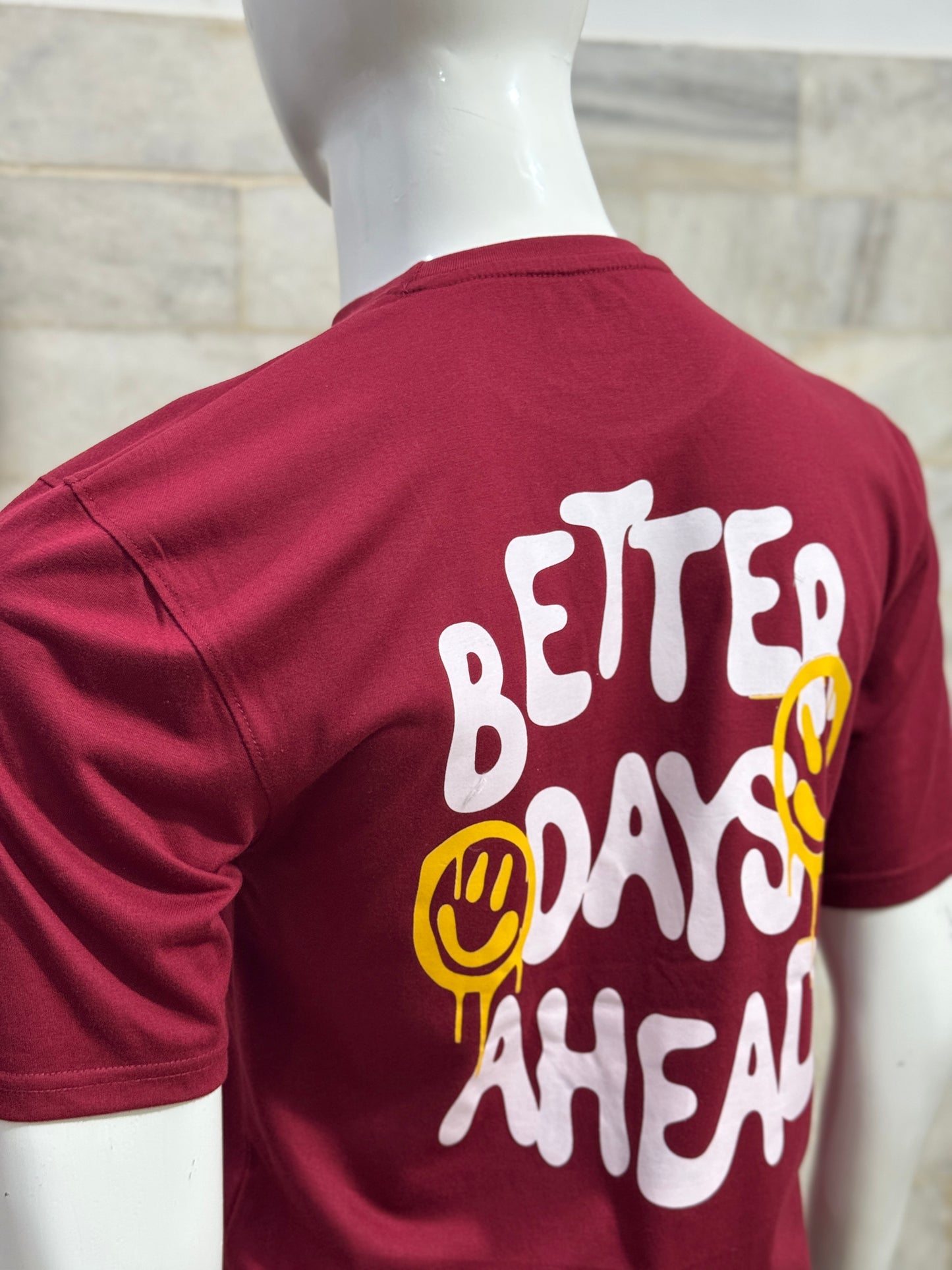 Maroon Printed Drop Shoulder