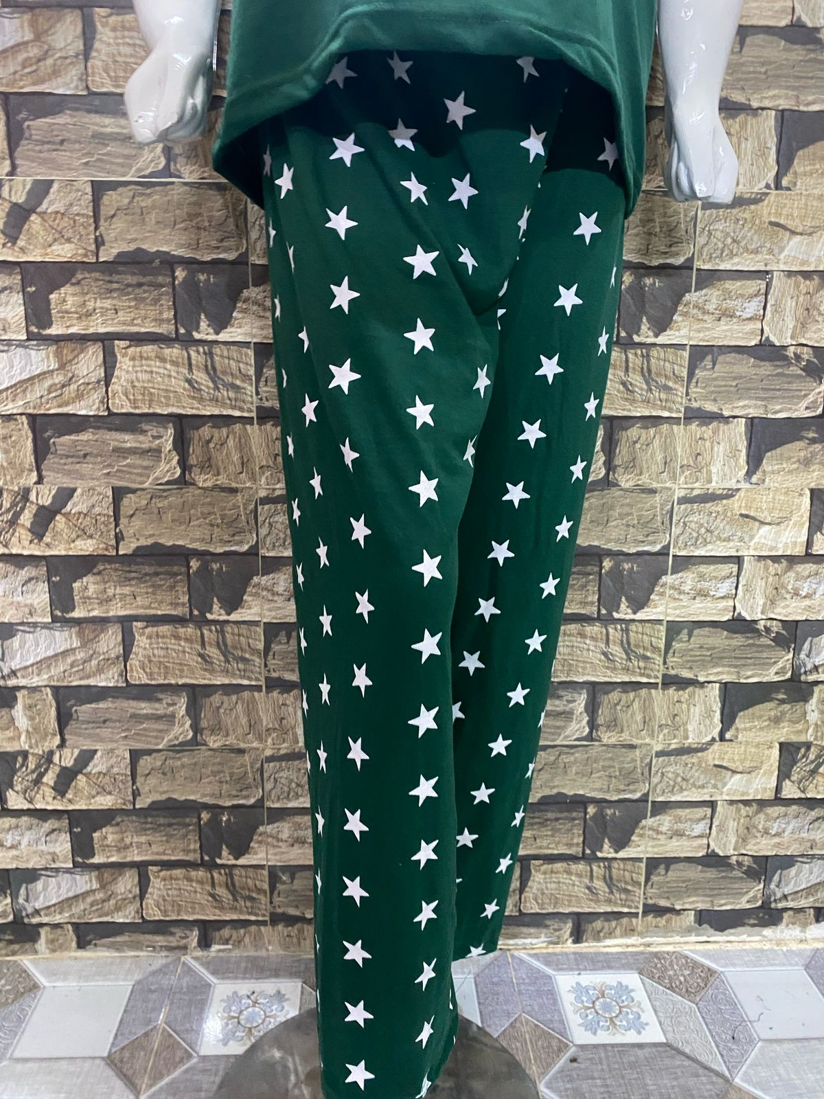 Green Love Sleep Printed Night Suit