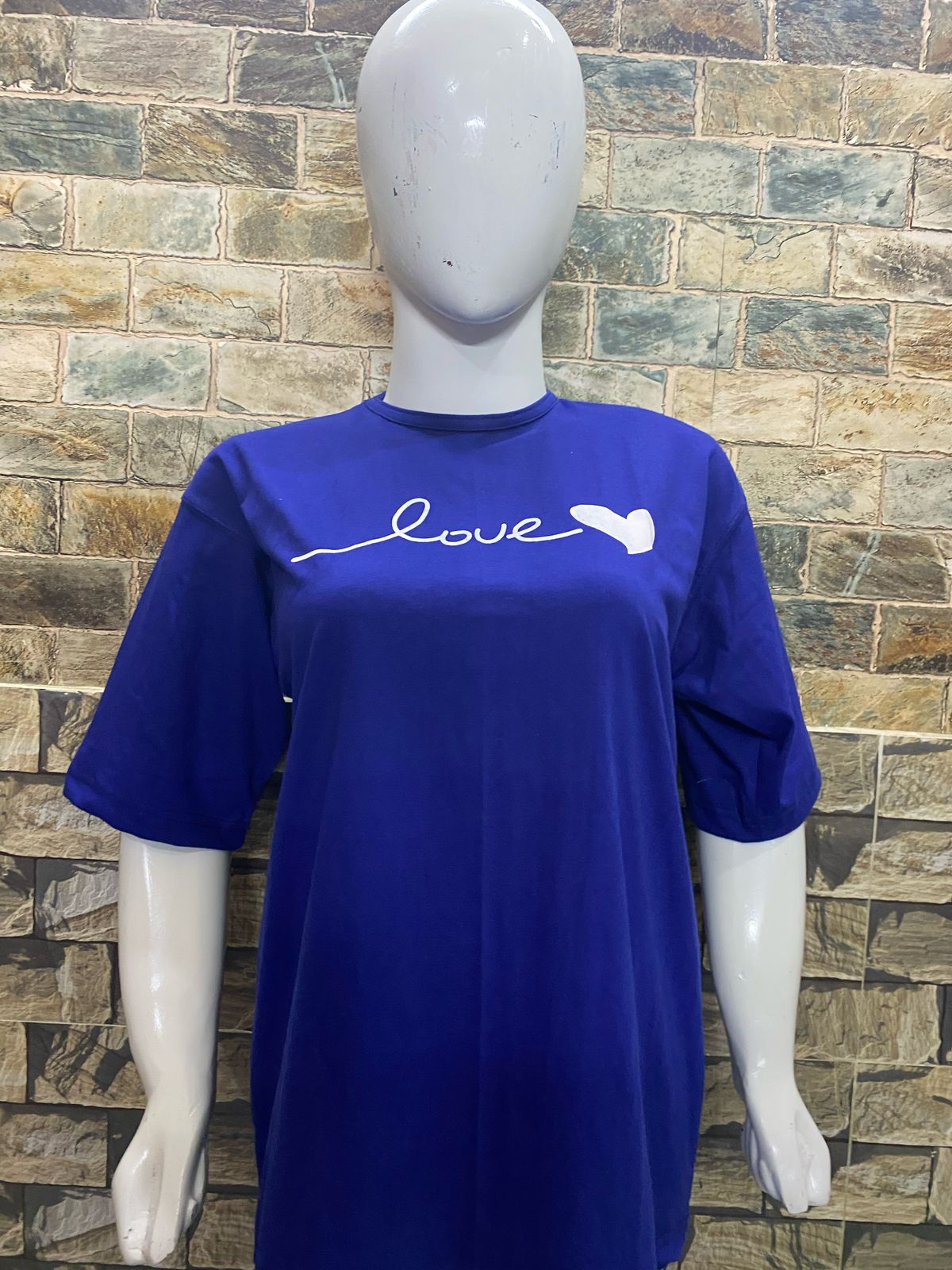 Blue Love Printed Night Suit