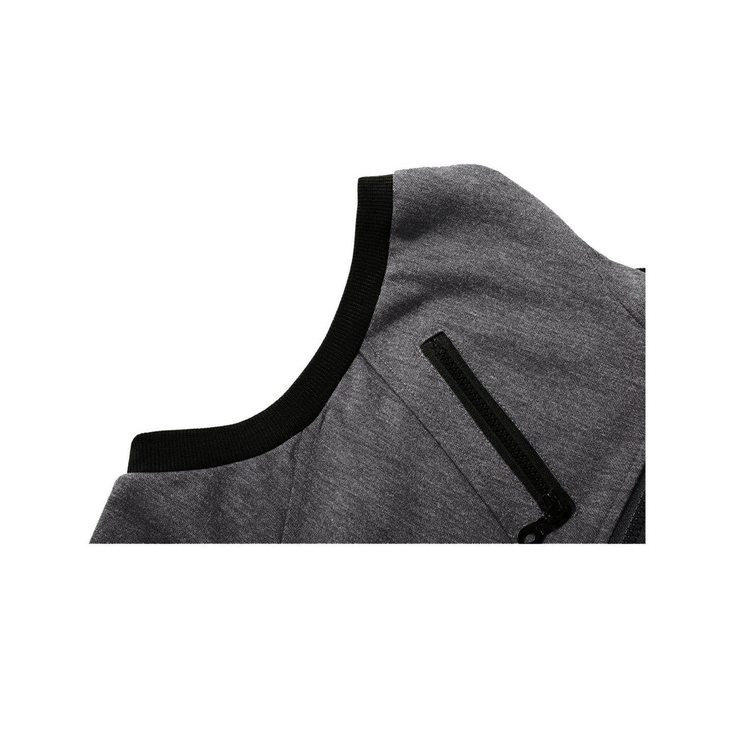 Charcoal Sleeveless Hooded Zipper